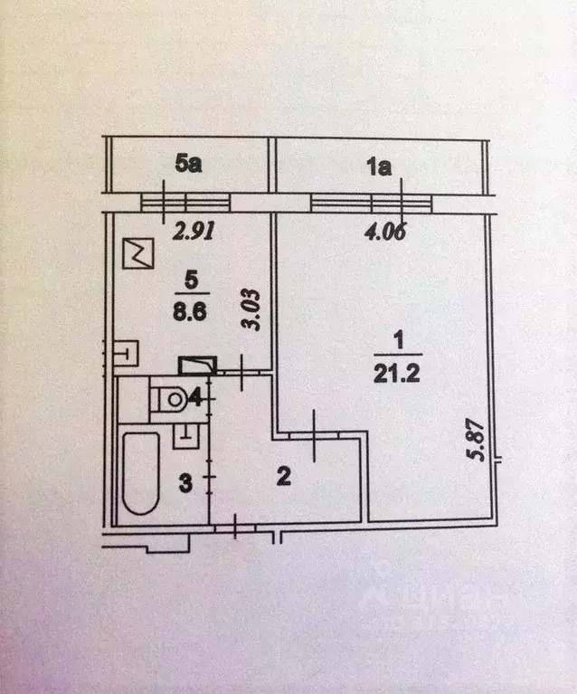 1-к кв. Москва Домодедовская ул., 38К1 (39.2 м) - Фото 1