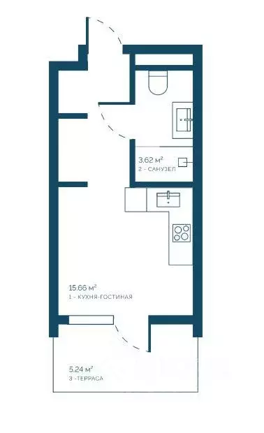 Квартира, студия, 24.52 м - Фото 0