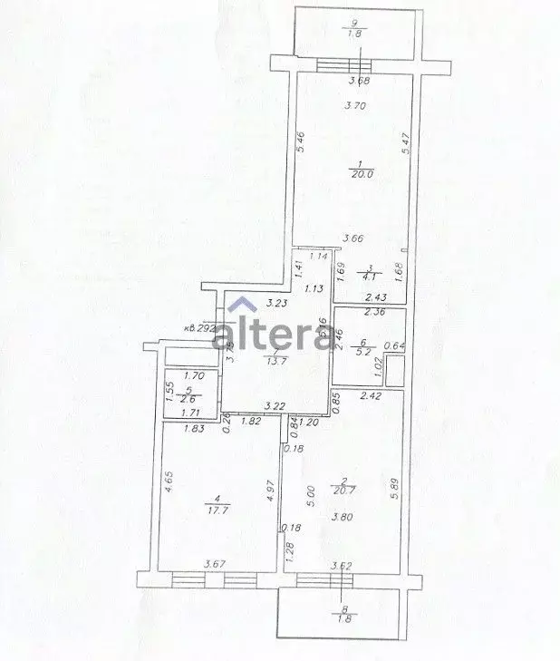 3-к кв. Татарстан, Казань ул. Адоратского, 1Б (87.6 м) - Фото 2