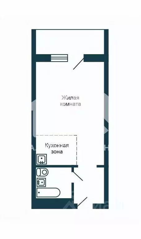 Студия Новосибирская область, Новосибирск Троллейная ул., 1 (28.6 м) - Фото 1