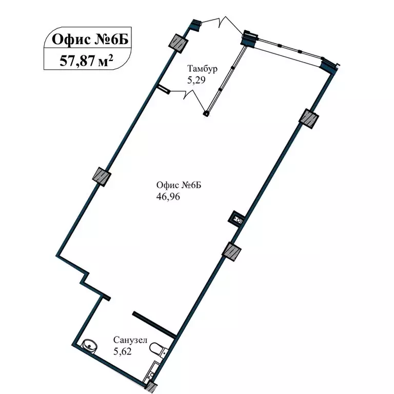 Помещение свободного назначения (56.1 м) - Фото 2