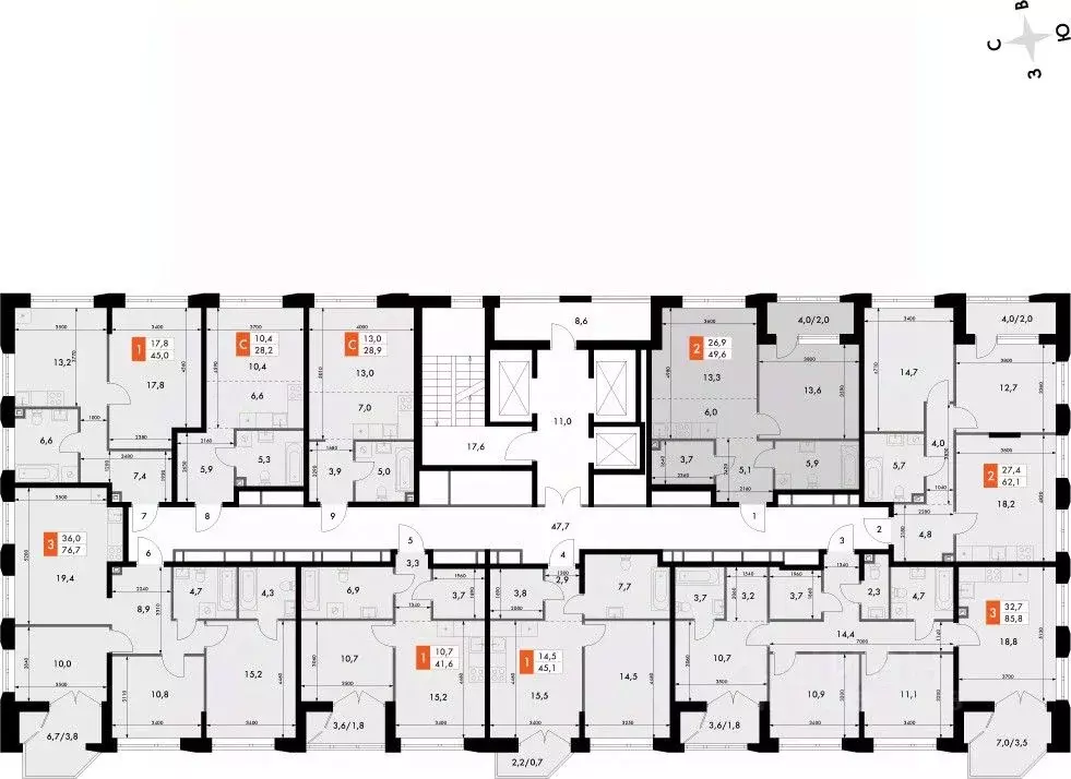 2-к кв. Нижегородская область, Нижний Новгород Черниговская ул. (49.6 ... - Фото 1