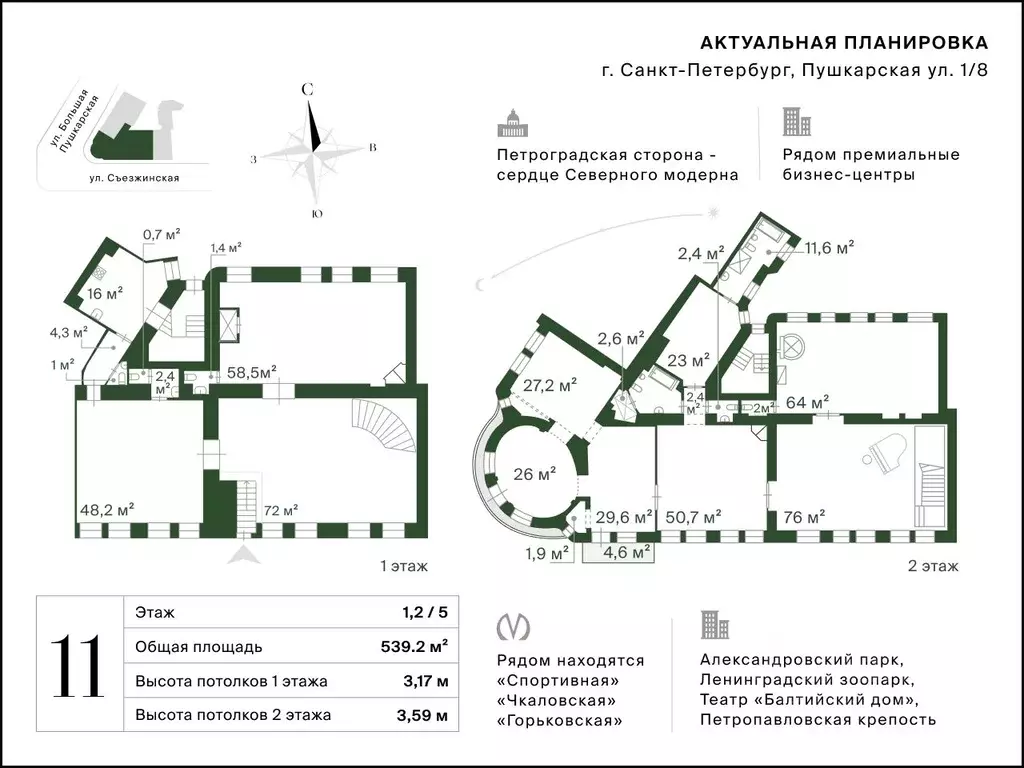 Помещение свободного назначения в Санкт-Петербург Большая Пушкарская ... - Фото 2