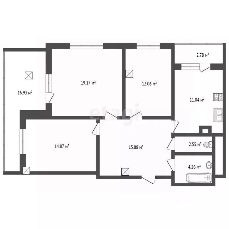 3-к кв. Ростовская область, Батайск ул. Урицкого, 7 (79.3 м) - Фото 1