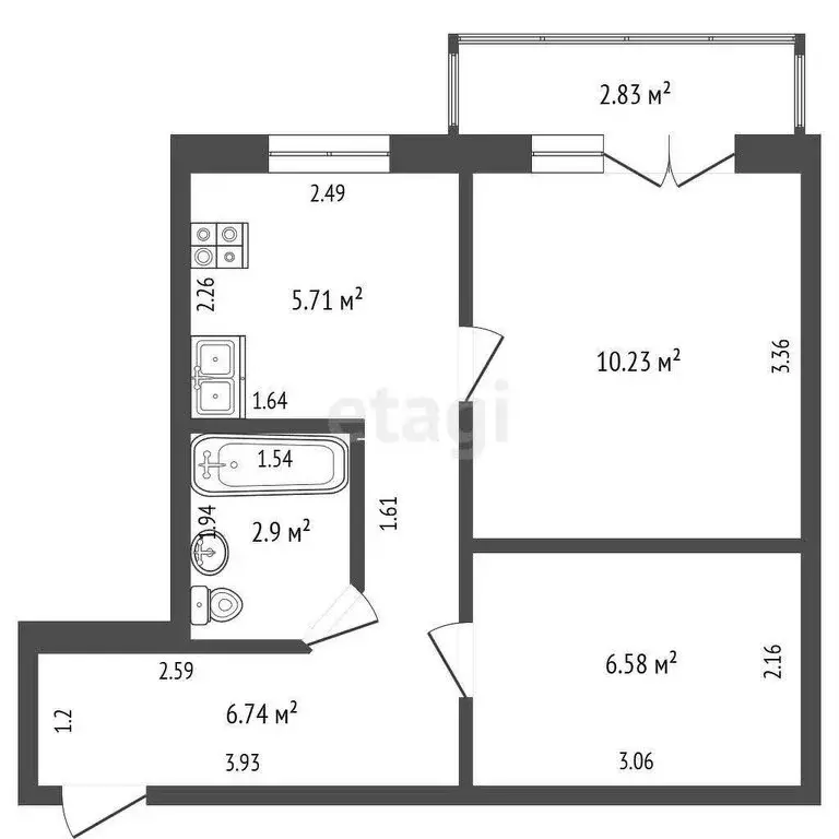 1-комнатная квартира: Симферополь, Киевская улица, 92 (32 м) - Фото 1