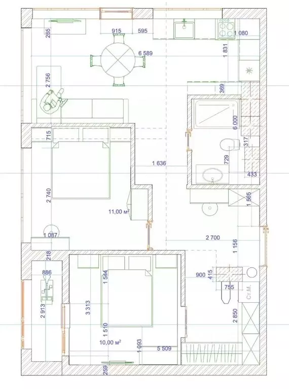 2-к кв. Санкт-Петербург ул. Челюскина, 8 (58.9 м) - Фото 2