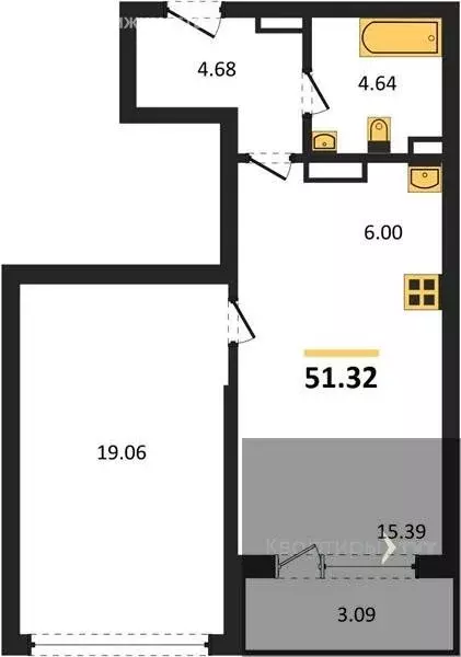 1-комнатная квартира: Воронеж, Московский проспект, 132 (51.32 м) - Фото 1