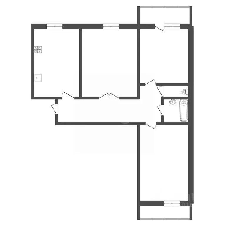 3-к кв. Тульская область, Тула Первомайская ул., 44 (55.1 м) - Фото 2