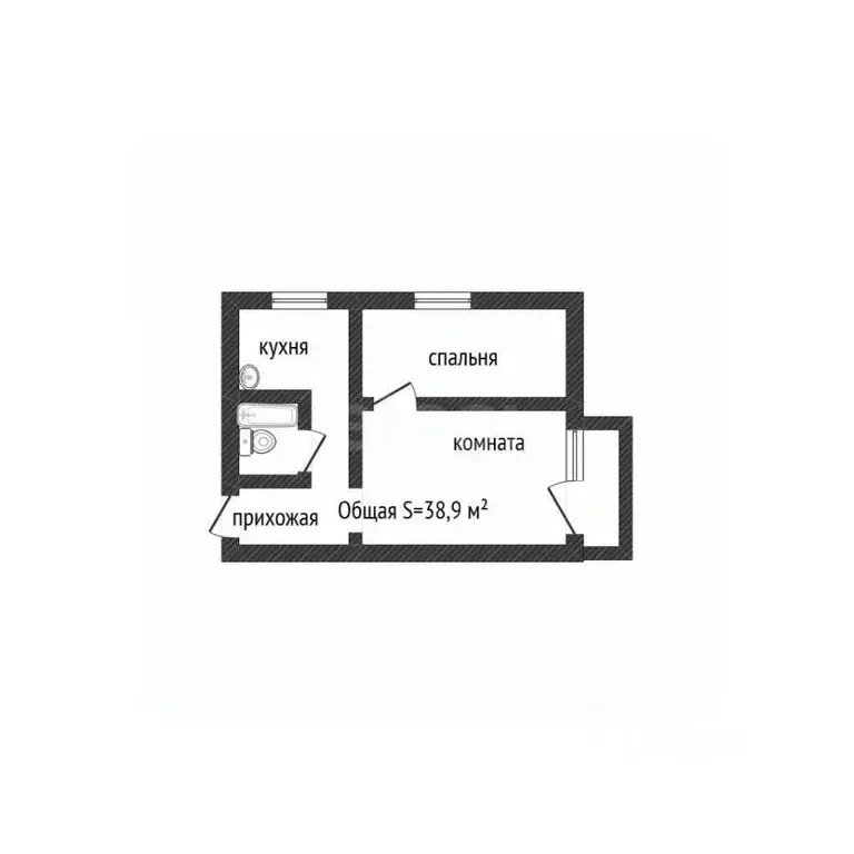 2-к кв. Алтайский край, Бийск ул. Льнокомбинат, 15Г (38.9 м) - Фото 2