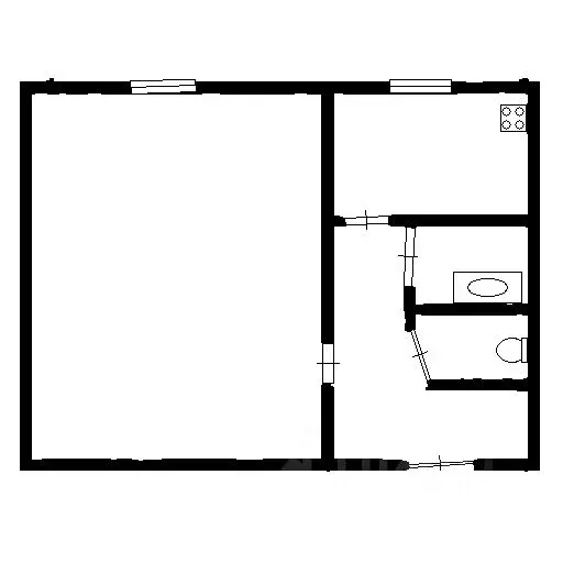 1-к кв. Татарстан, Казань ул. Химиков, 45А (30.8 м) - Фото 1