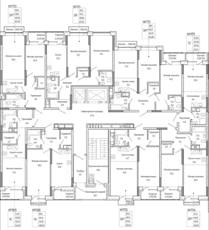1-к кв. Удмуртия, Ижевск Южный жилрайон, Сенатор жилой комплекс (48.7 ... - Фото 2