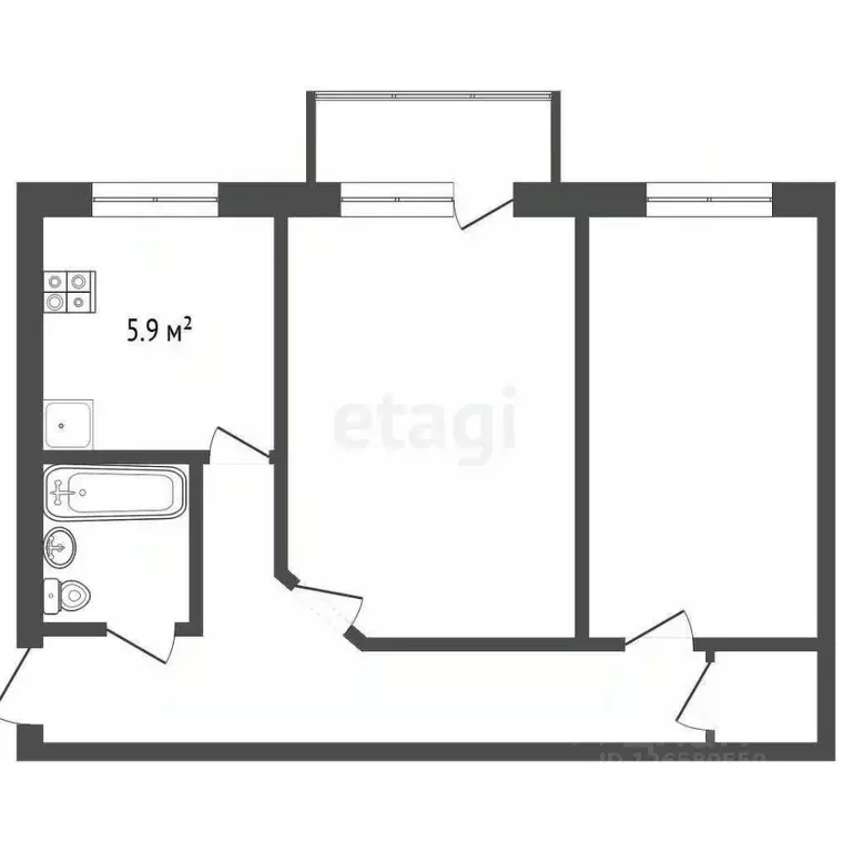 2-к кв. Кемеровская область, Новокузнецк ул. Метелкина, 16 (42.5 м) - Фото 2