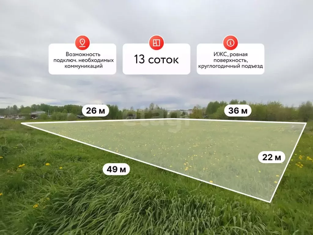 Участок в Костромская область, Шарья городской округ, д. Корегино  ... - Фото 1