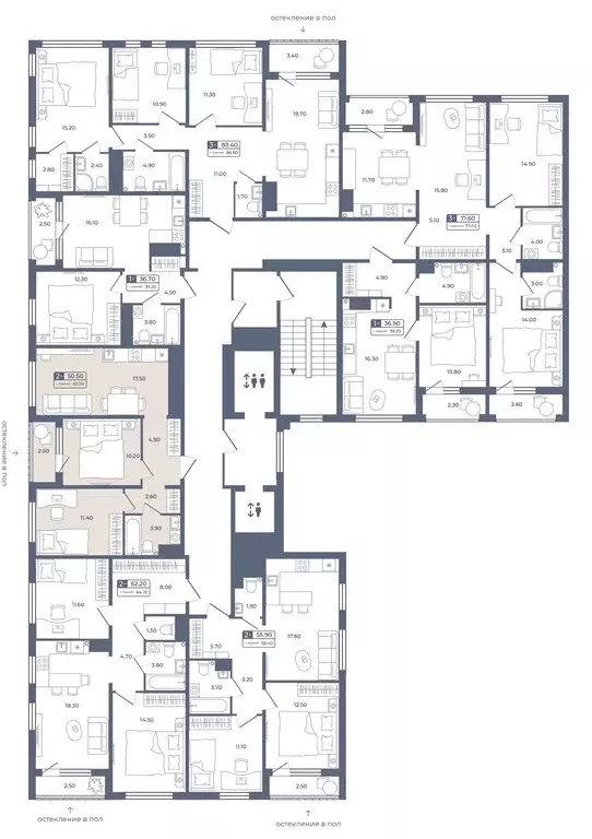 2-комнатная квартира: Тюмень, улица Энергетиков, 42 (50.5 м) - Фото 1