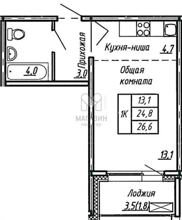 Студия Ленинградская область, Тосненский район, пос. Тельмана ул. ... - Фото 1
