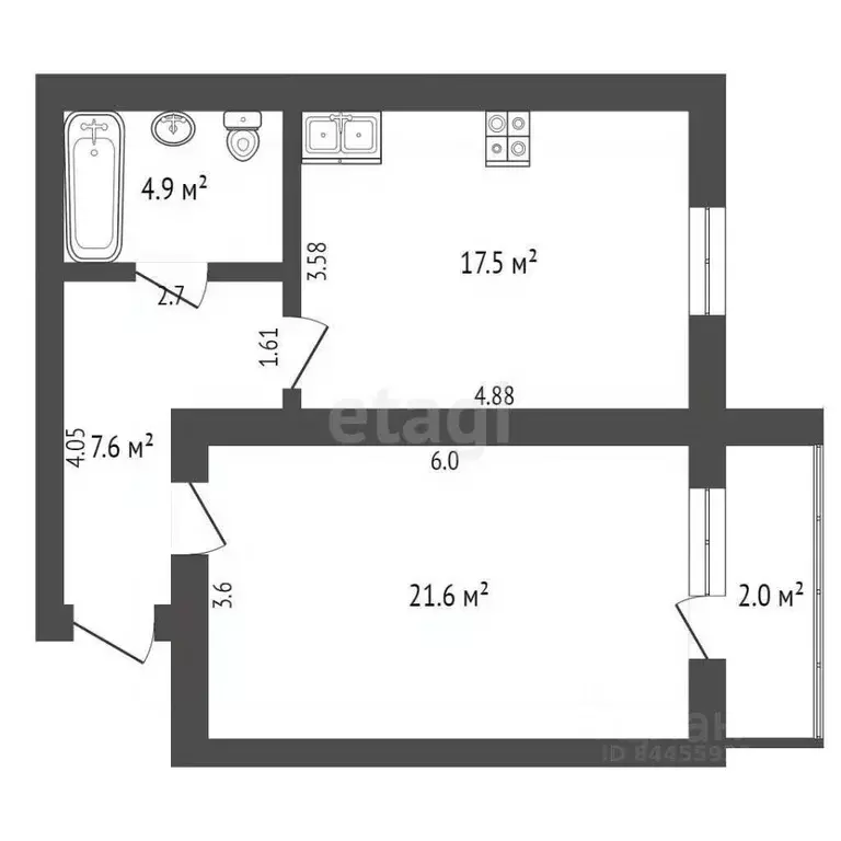 1-к кв. Ростовская область, Таганрог ул. Сызранова, 25 (52.0 м) - Фото 1