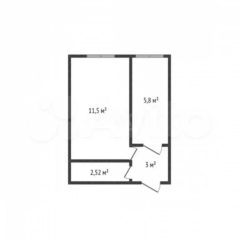 2-к. квартира, 27 м, 2/2 эт. - Фото 0