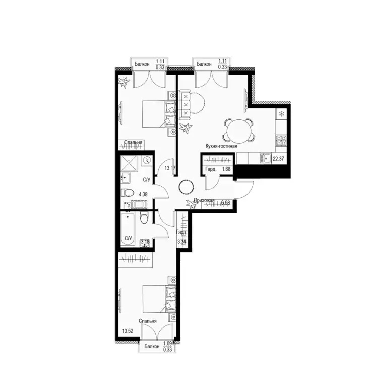 Продаётся 2-к квартира, 69.61 м - Фото 0