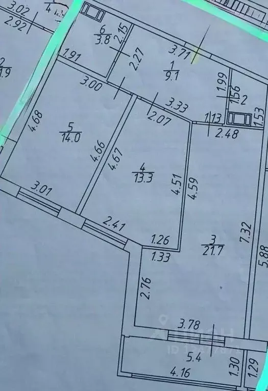 2-к кв. Санкт-Петербург ул. Чирикова, 5 (63.8 м) - Фото 1