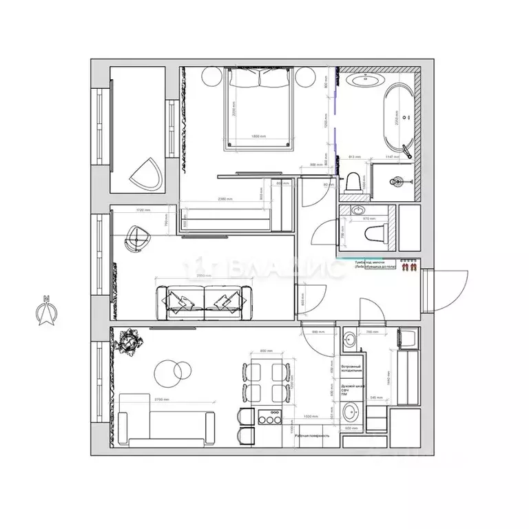 2-к кв. Санкт-Петербург Петровский просп., 26к2 (68.0 м) - Фото 2