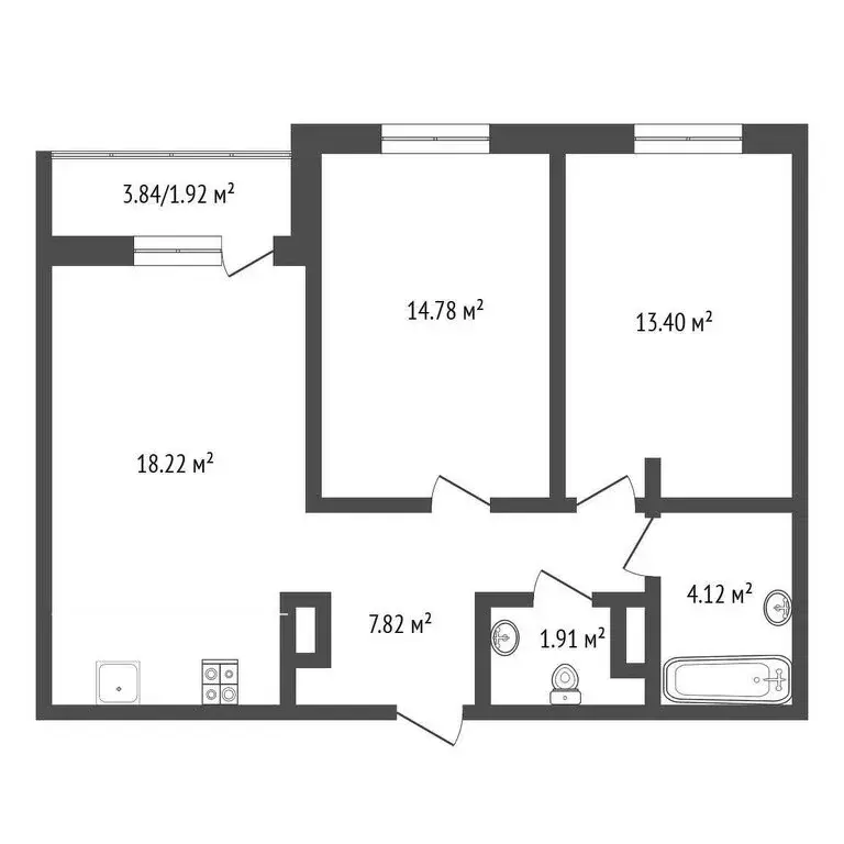 2-комнатная квартира: Патрушева, улица Александра Пушкина, 8А (60.2 м) - Фото 1