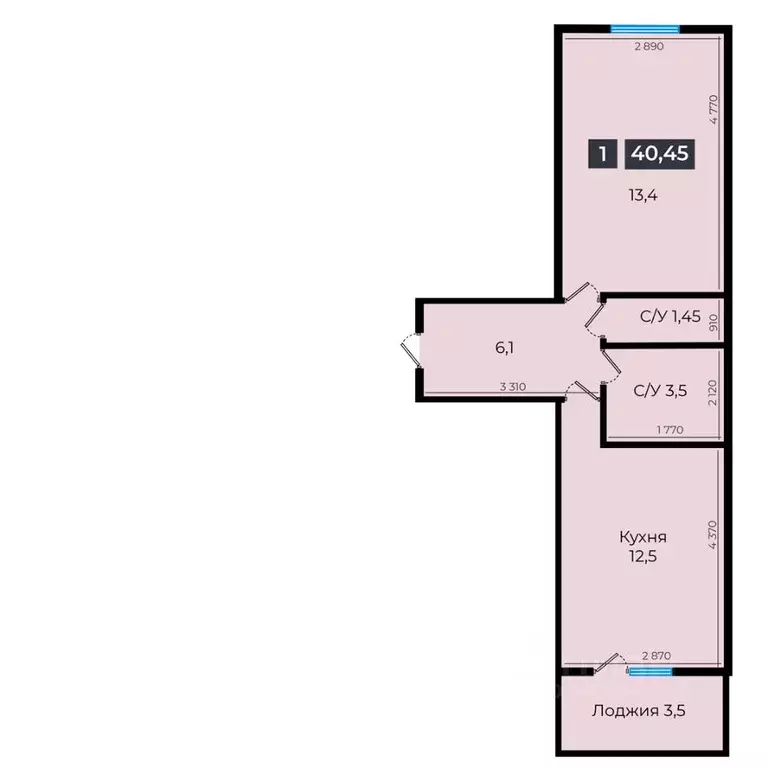 1-к кв. Ставропольский край, Ставрополь ул. Южный обход, 53В (40.45 м) - Фото 1
