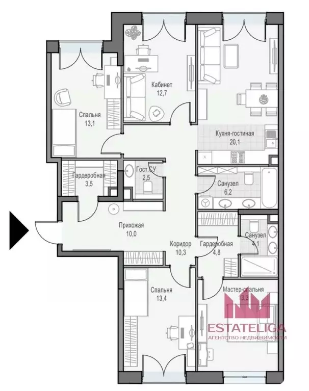 4-к кв. Москва ул. Академика Королева, 21 (116.4 м) - Фото 2
