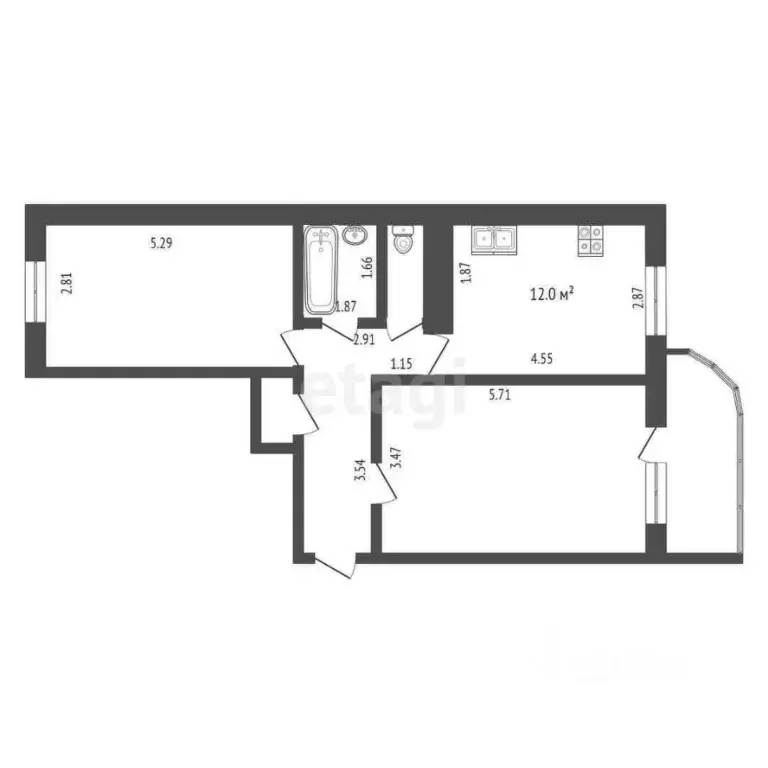 2-к кв. Калужская область, Калуга ул. Кибальчича, 2 (62.0 м) - Фото 2