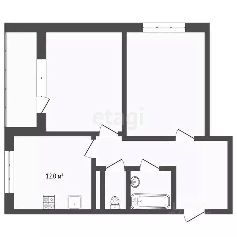 2-к кв. Тюменская область, Тюмень Интернациональная ул., 197А (50.0 м) - Фото 2