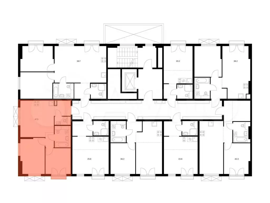 2-к. квартира, 47,5 м, 4/9 эт. - Фото 1