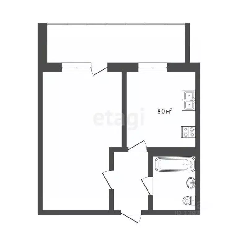 1-к кв. Тюменская область, Тюмень ул. Лесопарковая, 13А (26.3 м) - Фото 2