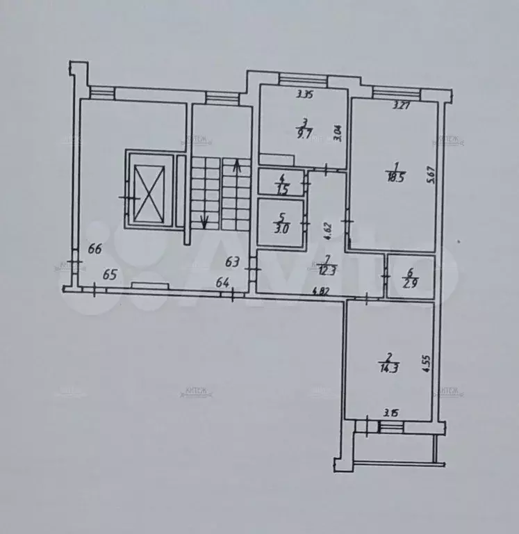 2-к. квартира, 62,2 м, 8/9 эт. - Фото 0