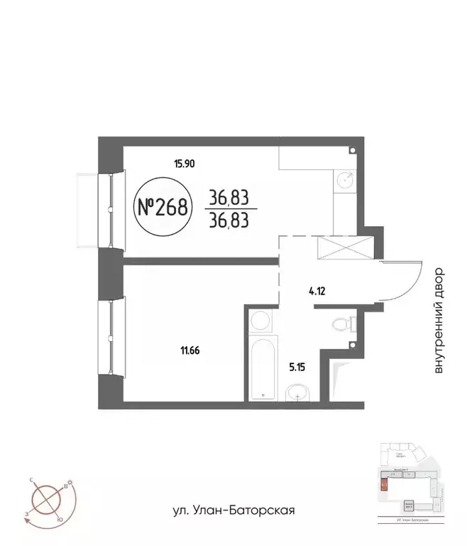 1-к кв. Иркутская область, Иркутск Макс жилой комплекс (36.83 м) - Фото 0