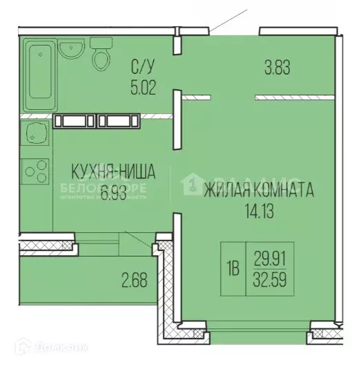 Продаётся квартира-студия, 29.91 м - Фото 0