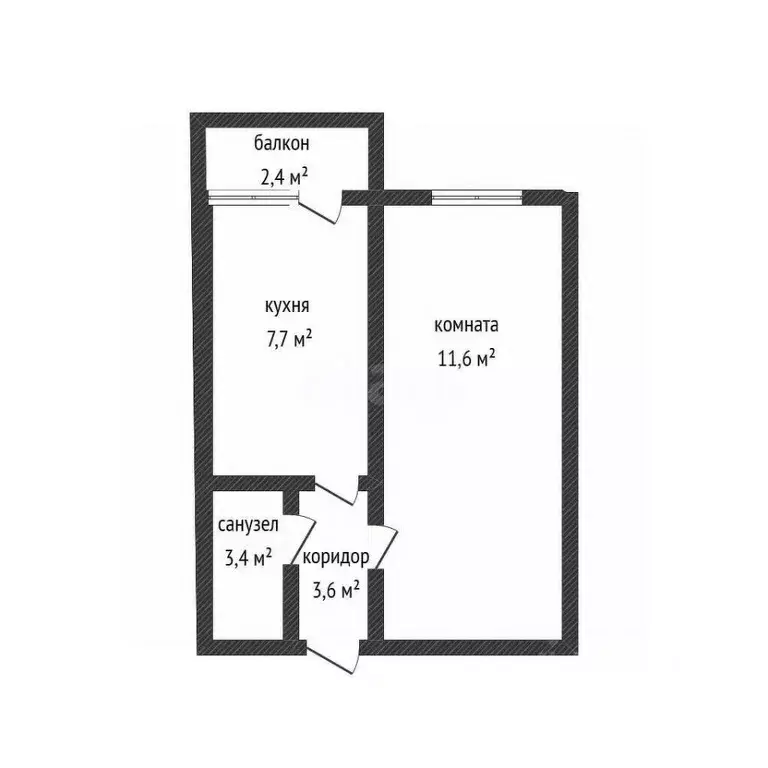 1-к кв. Краснодарский край, Краснодар ул. Летчика Позднякова, 2 (26.3 ... - Фото 2