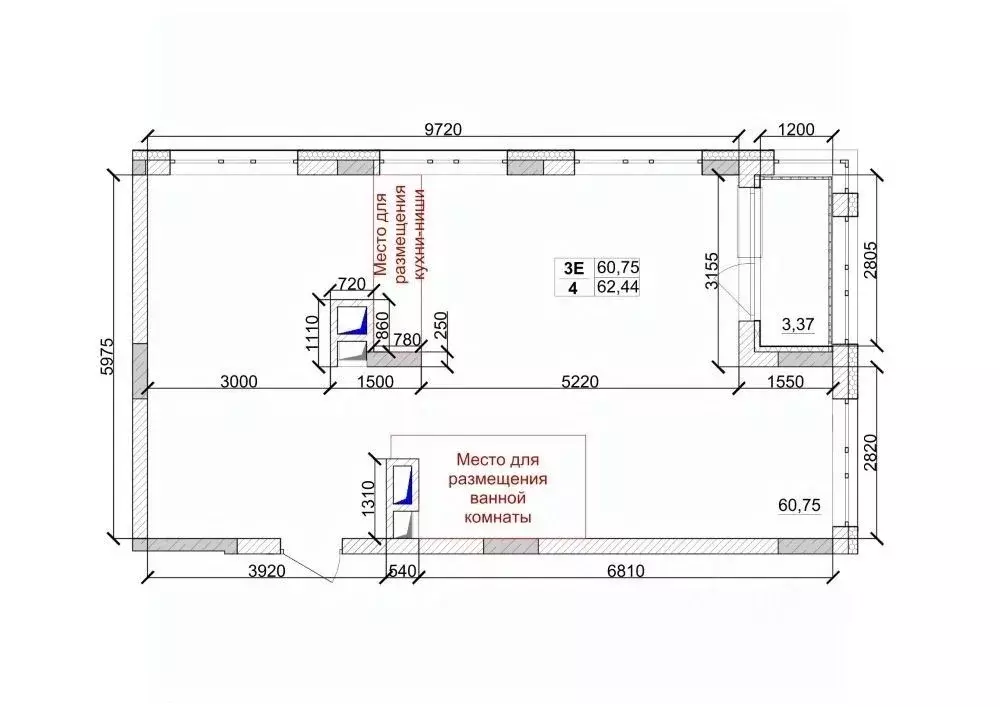 3-к кв. Кемеровская область, Кемерово ул. Дружбы, 10 (62.44 м) - Фото 0