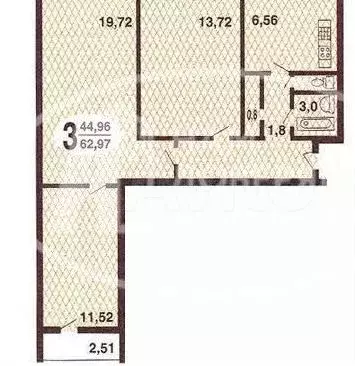 3-к. квартира, 74,1 м, 2/5 эт. - Фото 0