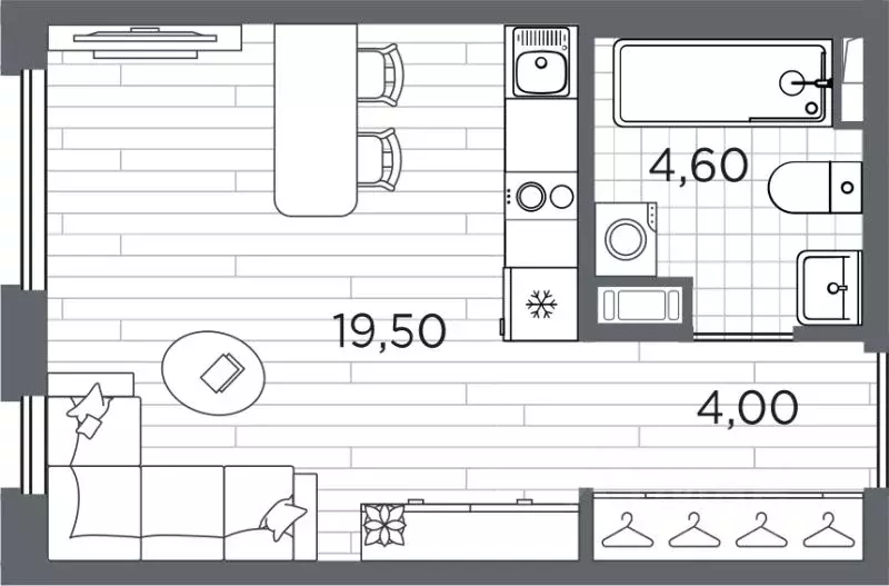 Студия Санкт-Петербург Плюс Пулковский жилой комплекс (28.1 м) - Фото 1