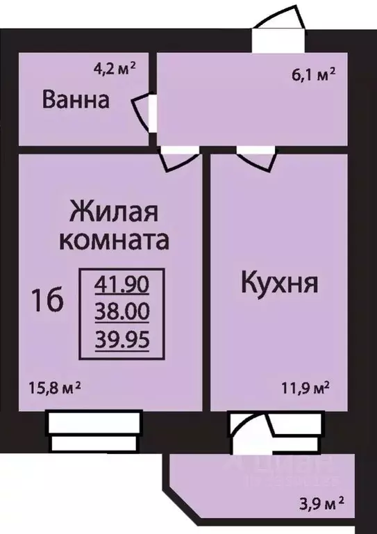1-к кв. Тамбовская область, Тамбов ул. Имени С.И. Савостьянова, 3 ... - Фото 0