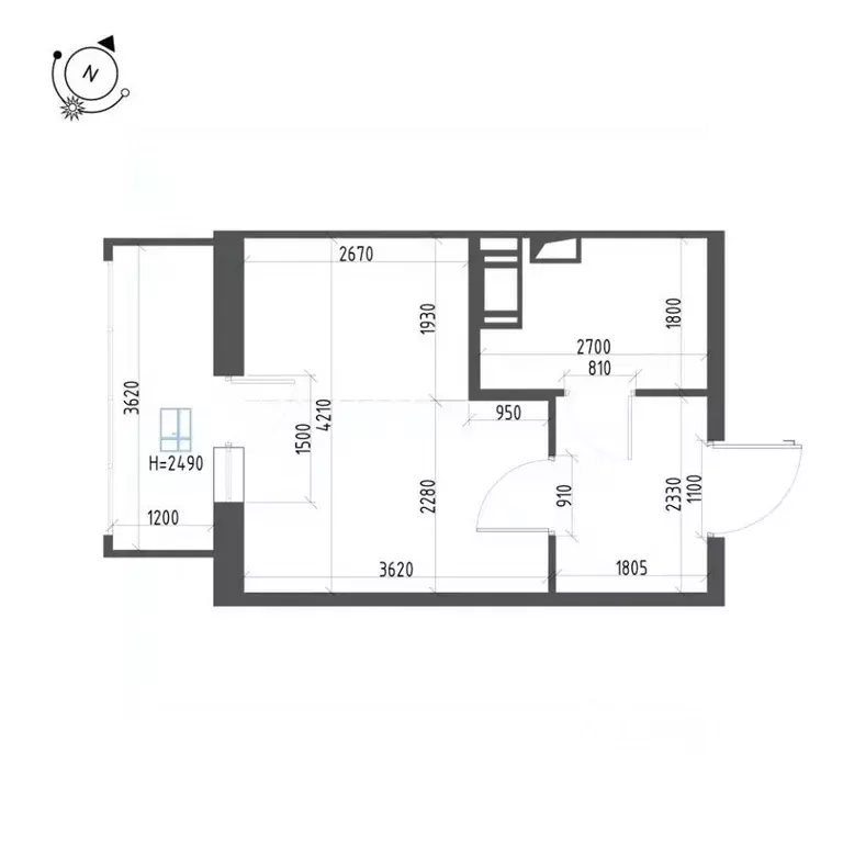 Студия Санкт-Петербург пос. Шушары, ул. Чудовская, 14к1 (23.3 м) - Фото 1