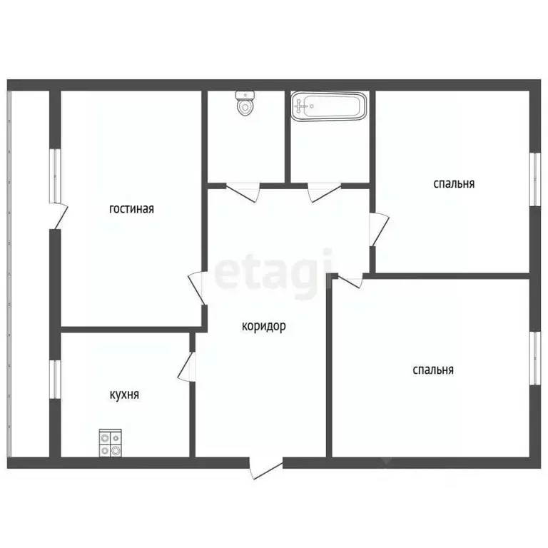 3-к кв. Челябинская область, Чебаркульский муниципальный округ, д. ... - Фото 2