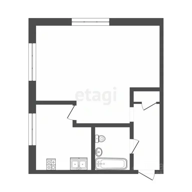 1-к кв. Владимирская область, Гусь-Хрустальный Каляевская ул., 26 ... - Фото 2