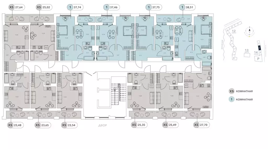 Студия Санкт-Петербург бул. Головнина, 4 (27.5 м) - Фото 1