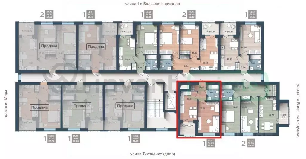 1-к кв. Калининградская область, Калининград ул. Сержанта Мишина, 81к3 ... - Фото 2