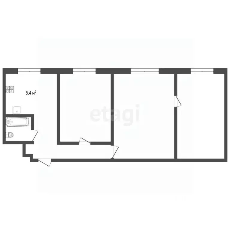 3-к кв. Тамбовская область, Тамбов Никифоровская ул., 94 (56.7 м) - Фото 1