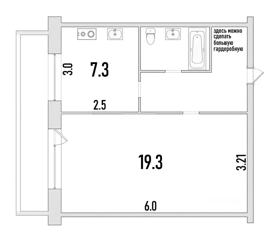 1-к кв. Томская область, Томск Киевская ул., 58 (37.0 м) - Фото 1