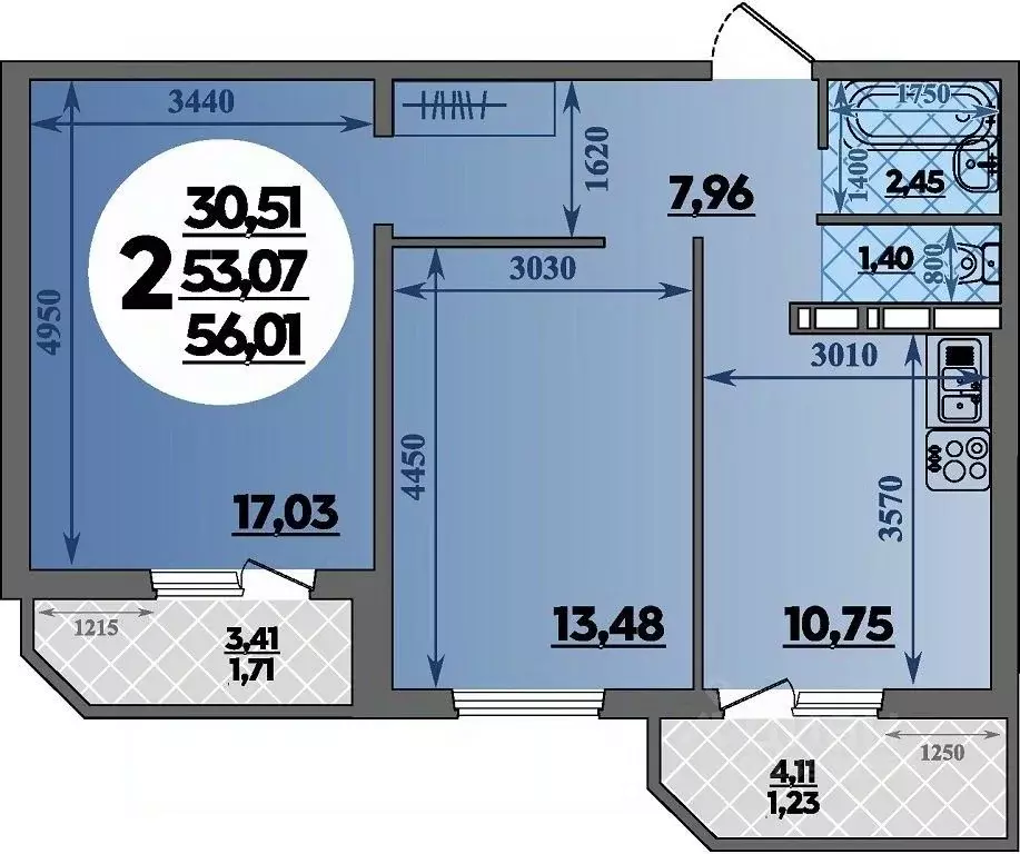 2-к кв. Краснодарский край, Краснодар ул. Генерал-лейтенанта ... - Фото 1