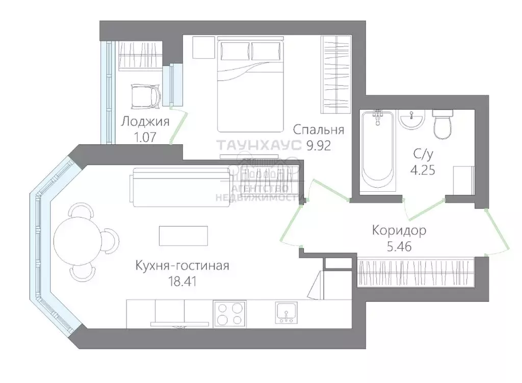 1-комнатная квартира: Нефтекамск, улица Ленина, 84Б (39.11 м) - Фото 0