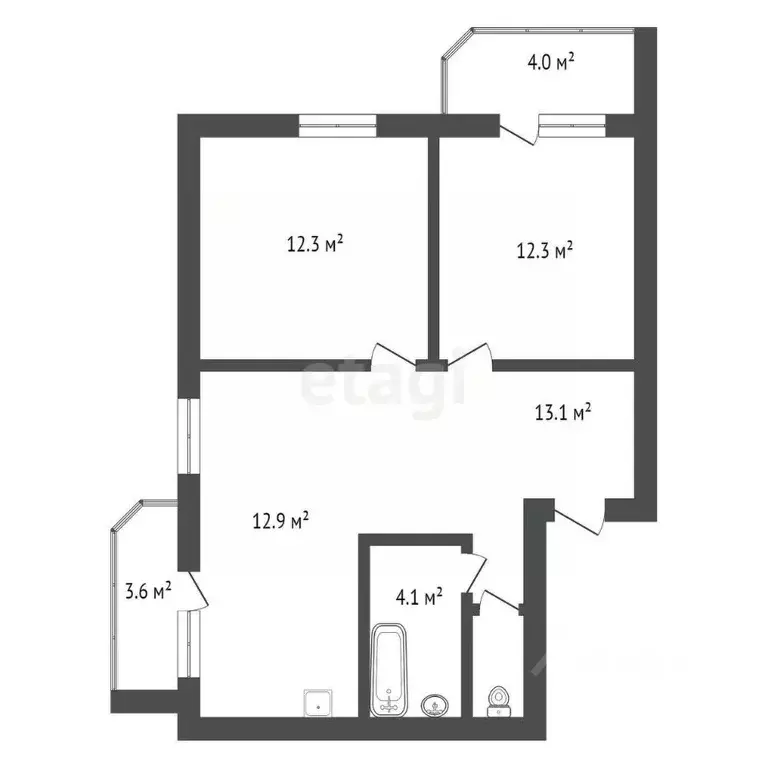 2-к кв. Амурская область, Благовещенск ул. Ломоносова, 249 (58.4 м) - Фото 2