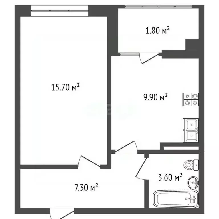 1-к кв. Ростовская область, Аксай ул. Вартанова, 31 (33.0 м) - Фото 2